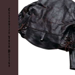 Chaqueta de Motociclista de Invierno Estilo CHiPs Personalizada para Hombre, Cuero de Caballo Curtido Vegetal de Grano Completo, Ecológica - Product Image 6