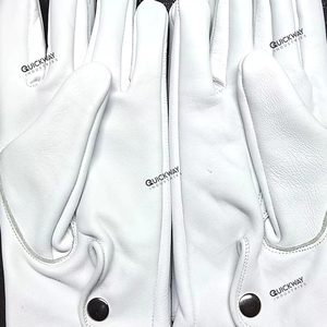 Guantes de Vestir Formales de Cuero Blanco para Hombre, para Ceremonia, Esmoquin, Guardia de Honor, Desfile, Guantes Transpirables con Forro de Nailon para Uso Diario - Product Image 1