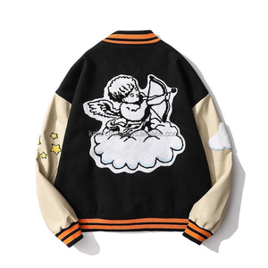 Chaqueta universitaria personalizada de estilo moderno, con bordado chenille, para invierno, estilo urbano, tipo bomber de lana, transpirable, estilo béisbol. - Product Image 2