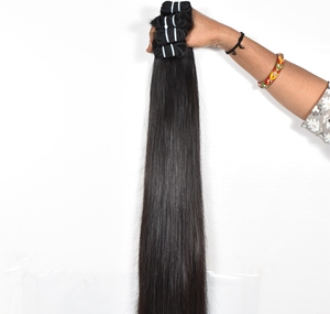 Vente en gros de cheveux vierges de temple indiens 100% paquets de cheveux humains non traités soyeux et droits traitement chimique cheveux humains indiens bruts - Product Image 5