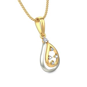 Ishi Diamonds 18K Gold Dual Tone Shimmering Lab Grown Diamond Pendant - Product Image 5