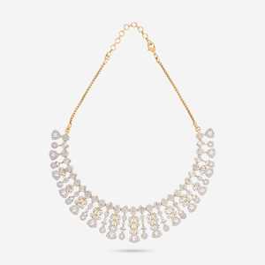 Collier Pendentif Géométrique Diamant & Perle en Cristal, Plaqué Or de Luxe, Cadeau de Mariage et de Fiançailles - Product Image 4