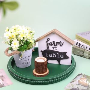 Plateau Ottoman Décoratif en Bois Vert Fait Main au Design Traditionnel pour Table Basse, Comptoir de Cuisine, Salon et Fêtes de Mariage - Product Image 2