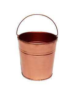 Jardinière de sol galvanisée finie en cuivre pour pot de fleur en métal antique de jardin à usage décoratif - Product Image 1