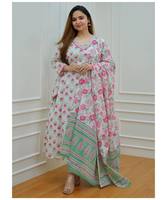 Collection de femmes indiennes coton belle broderie Kurti avec Plazo au prix le plus bas marché Surat Gujarat vêtement ethnique ethnique