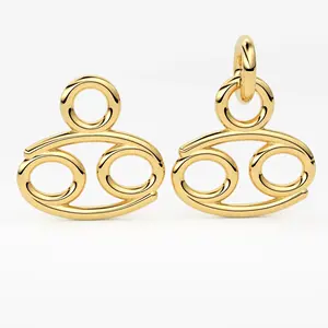 Collar de Oro Sólido de 14k o 18k con Signo del Zodíaco Cáncer, Colgantes y Amuletos Finos con Signo Astrológico, Regalo de Cumpleaños - Product Image 4