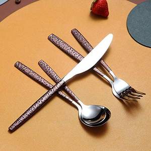 Precios al por mayor Juego de cubiertos de metal plateado pulido con mango de madera para el hogar y la boda Vajilla Juegos de cubiertos - Product Image 5