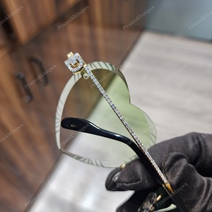 ที่กำหนดเอง VVS Moissanite เพชรกรอบสีเขียวอ่อนเลนส์ป้องกันแสงสะท้อนน้ำหนักเบาป้องกันรังสียูวี % - Product Image 4