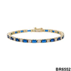 Bracelet sophistiqué pour femme en or jaune plaqué rhodium, symétrique, avec des grappes de diamants taille brillant de 2,2 carats, éclatant - Product Image 6