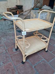 Handmade Versatile Hand Woven Natural Rattan Bar <b>Trolley</b> High Quality Wholesale <b>Hotel</b> <b>Trolley</b> <b>Hotel</b> Furniture Kitchen - Product Image 4