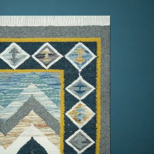 Tapis Kilim en laine tissé à la main, tissage plat, motif abstrait, écologique, épais, moderne, tapis décoratif - Product Image 2