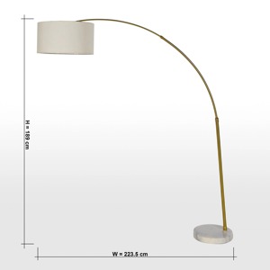 Moderna sala de estar de lujo decoración del hogar elegante forma de hongo lámpara de pie de tela blanca elegante soporte dorado LED para uso en el hogar y la Oficina - Product Image 6