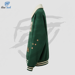 Beautiful Stylish Fashion Premium Quality Canvas Stand Collar Streetwear Varsity <b>Jacket</b> Custom Logo Classic Embroidery Quick Dry - Product Image 3