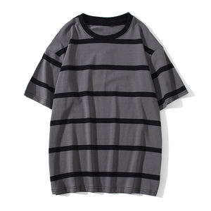 Venta al por mayor popular a través de la tira de los hombres camisetas de estilo naval más tamaño camisetas de alta calidad 100% algodón barato camiseta a rayas - Product Image 4