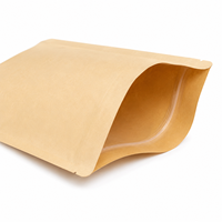 Sachet Doypack Personnalisé en Kraft Brun Gaufré avec Fenêtre, Fermeture Zip Refermable, Recyclable, pour Emballage Alimentaire, Logo Personnalisé