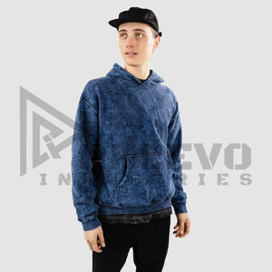 Sweat à capuche oversize en coton 100% respirant, lavage à l'acide bleu, très demandé, GSM élevé, séchage rapide, pour homme - Product Image 3