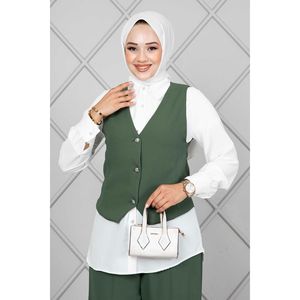 Gilet Hijab Ensemble 3 Pièces Vert - Product Image 1