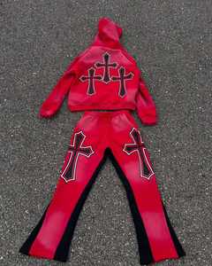 Personalizado bordado Vintage Rhinestone cremallera sudaderas con capucha Sun Faded algodón 3D Puff impresión carta Zip up Oversized hombres Sudadera con capucha - Product Image 2