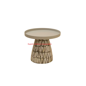 Handmade Modern Hammered Metal Chocolate Stand With Decorative Tribal Pattern Wood Base For Wedding And Party Dessert Tables - Product Image 4