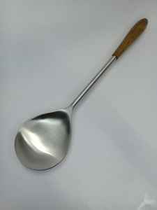 Durable Mirror Polished Salad Serving Set Stainless Steel with <b>Vintage</b> Wooden Handle Sustainable Wedding Server Set - Product Image 2