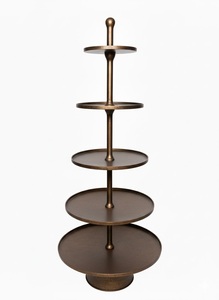 Soporte de Pastel de Metal Dorado de 4 Niveles, Torre Redonda para Exhibición de Postres, Decoración de Bodas y Fiestas, Soporte de Postres de Lujo Antiguo Decorativo - Product Image 3