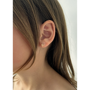 Diamond Heart <b>Stud</b> <b>Earrings</b> for Bb - Product Image 2