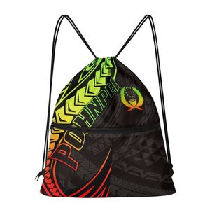 Dropshipping Sac à dos personnalisé PVC imperméable sans BPA avec cordon de serrage Polynésie Hawaii Islands Printing External Zipper Layer Gym - Product Image 1