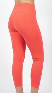 Leggings Deportivos de Cintura Alta Color Coral para Mujer, Pantalones de Yoga de Compresión Personalizados OEM - Product Image 3