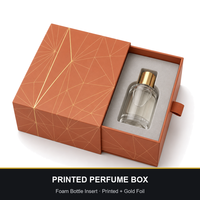 Boîte cadeau de parfum imprimée avec insert en mousse pour flacon et accent en feuille d'or – Vente en gros
