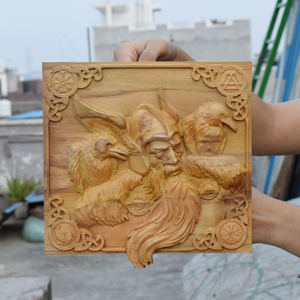 Odin Décoration murale en bois sculpté Art de sculpture sur bois Viking unique pour la maison Pièce élégante pour la décoration intérieure - Product Image 2