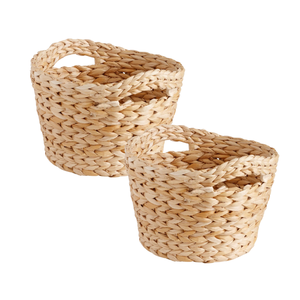 Elegante cesta de almacenamiento de jacinto de agua de Vietnam para organización del hogar, lavandería y uso decorativo - Product Image 1