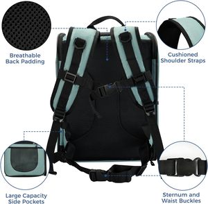 Mochila transportadora para perros y gatos, ajustable, de poliéster, impermeable, plegable, transpirable, con malla, para senderismo, viajes y actividades al aire libre, hecha en Vietnam. - Product Image 6