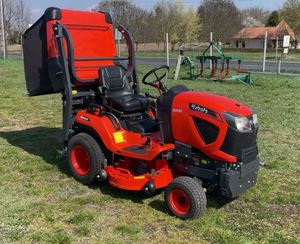 Kubota G231 ride on mower featuring high torque engine smooth drive system and large grass <b>collection</b> <b>box</b> - Product Image 5