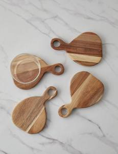 Sous-verre rond en bois d'acacia avec impression ellagtor, impression personnalisée disponible ici - - Product Image 2
