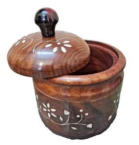 Tarro de madera para almacenamiento de utensilios de cocina de vapor con tapa para sal, azúcar, especias, hierbas, encurtidos, mermelada, almacenamiento de tarro de mermelada - Product Image 6