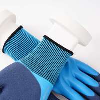Vente flash - Gants de sécurité imperméables bleus en polyester enduit de latex, stériles, résistants aux déchirures, usage général, modèle TF-L322 Pro