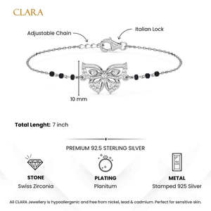 Compre Pulseras Mangalsutra de Plata Pura con Forma de Mariposa, Regalo para Esposa - Product Image 5