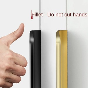 Tiradores de perfil de aleación de aluminio para gabinetes de cocina, sin perforación, ocultos, tipo borde para empujar - Product Image 2