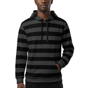 Sudadera con Capucha a Rayas para Hombre, Corte Regular, Tejida, Informal, con Bolsillo - Product Image 6