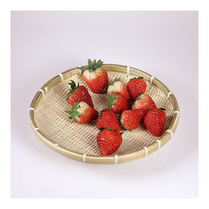 Vente en gros de plateaux ronds en bambou du Vietnam Plateau de service fait main écologique avec finition en rotin naturel pour restaurant-SR20107 - Product Image 1