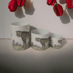 Estampado de leopardo verde oliva último diseño personalizado pegatina vidrio votivo centro de mesa boda decoración del hogar tarros de velas vacías recipiente - Product Image 3