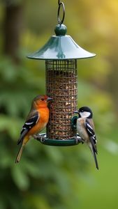 ที่ให้อาหารนกทำจากเหล็กกลางแจ้งที่มีการออกแบบที่หรูหราทันสมัยและเคลือบด้วยผงสำหรับแขวนในสวนหลังบ้าน - Product Image 2