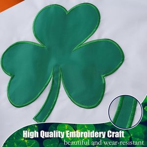 Bandera Bordada de Trébol Irlandés para Exteriores de 4x6 Pies, Bandera Resistente para el Día de San Patricio, 2 Pesas de Latón de 500g, USA TOP FLAGSINC - Product Image 6