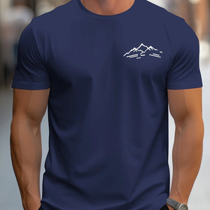 Camiseta de algodón 100% transpirable de estilo fino a la moda para hombre, camisetas ajustadas con cuello en V, camiseta de manga corta para hombre de talla grande - Product Image 3