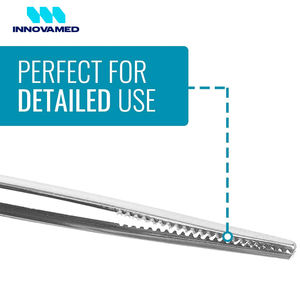 5.5 inches Long Serrated Tissue Forceps Surgical Tweezers And Dressing Forceps BY INNOVAMED New Arrival Tissue Forceps - Product Image 5