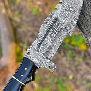 Cuchillo de Supervivencia de Acero de Damasco Personalizado, Hoja Soldada con Patrón de Alta Calidad, Cuchillo de Supervivencia de Espiga Completa - Product Image 6