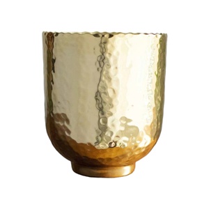 Jardinière de luxe en métal martelé doré de meilleure qualité Pot de fleur fini brillant pour la décoration intérieure et le jardin État neuf - Product Image 6