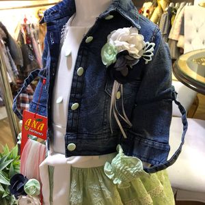 Falda de algodón para niña, blusa vaquera, trajes informales, colección de verano 2023, venta al por mayor - Product Image 4