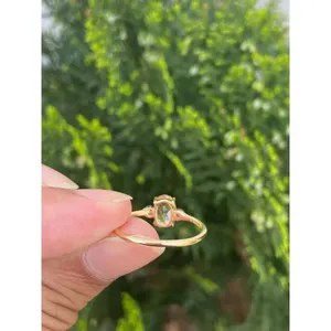14K Gold Natural Morganite Oval Cut <b>Ring</b> Handmade Luxury Fine Jewelry Wholesale Supplier - Product Image 5