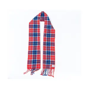 Stylish Red Plaid Cashmere Scarf: Elevate Your Look High Quality Wool Red Cashmere Scarf Supplier